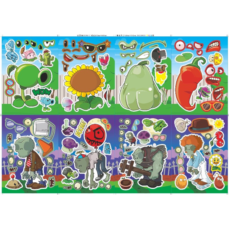 Plant Parent Vs - Stiker Puzzle Anime Kartun Lucu Plants
