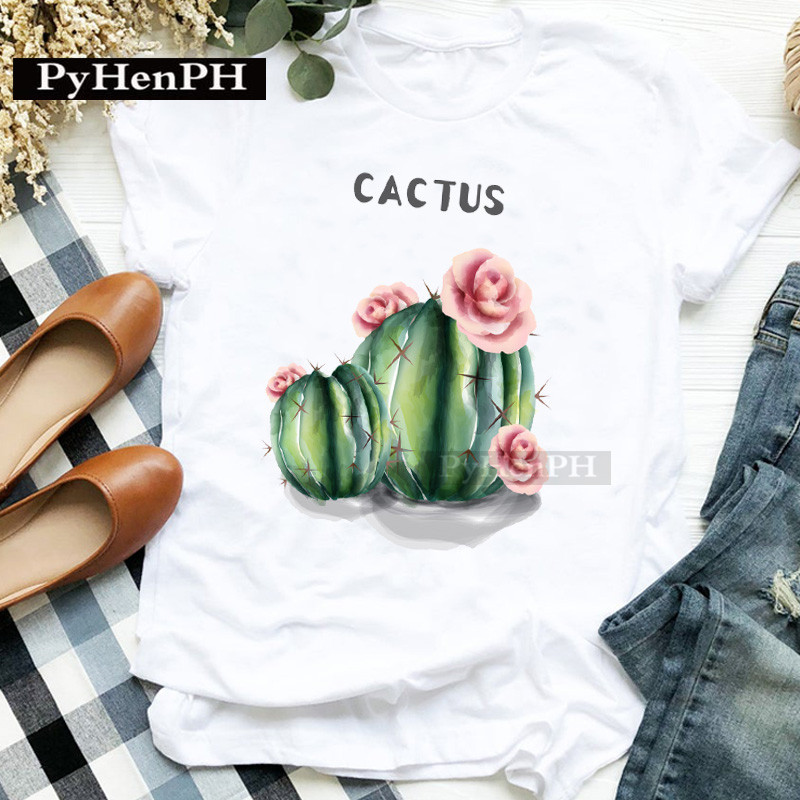 Kaos Wanita Motif Kaktus Lenga - Plant Parent T Shirt ulasan dan harga