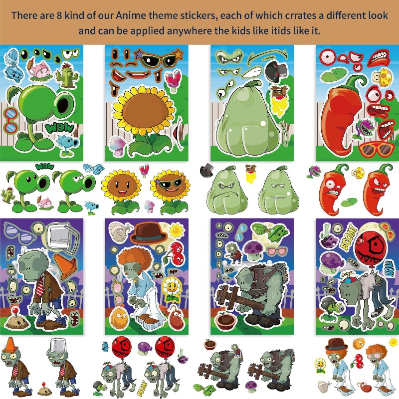 Stiker Puzzle Anime Kartun Luc - Plant Parent Vs ulasan dan harga